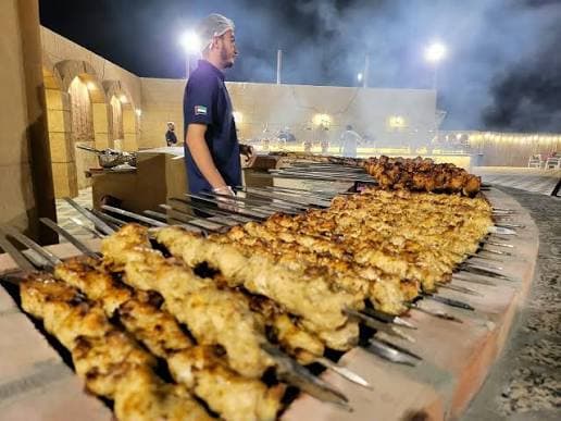 BBQ Dinner in open sky of Dubai Safari